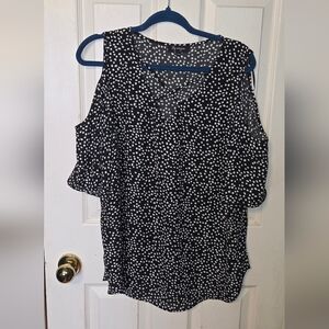 Stylish Black and White Polka Dot Blouse